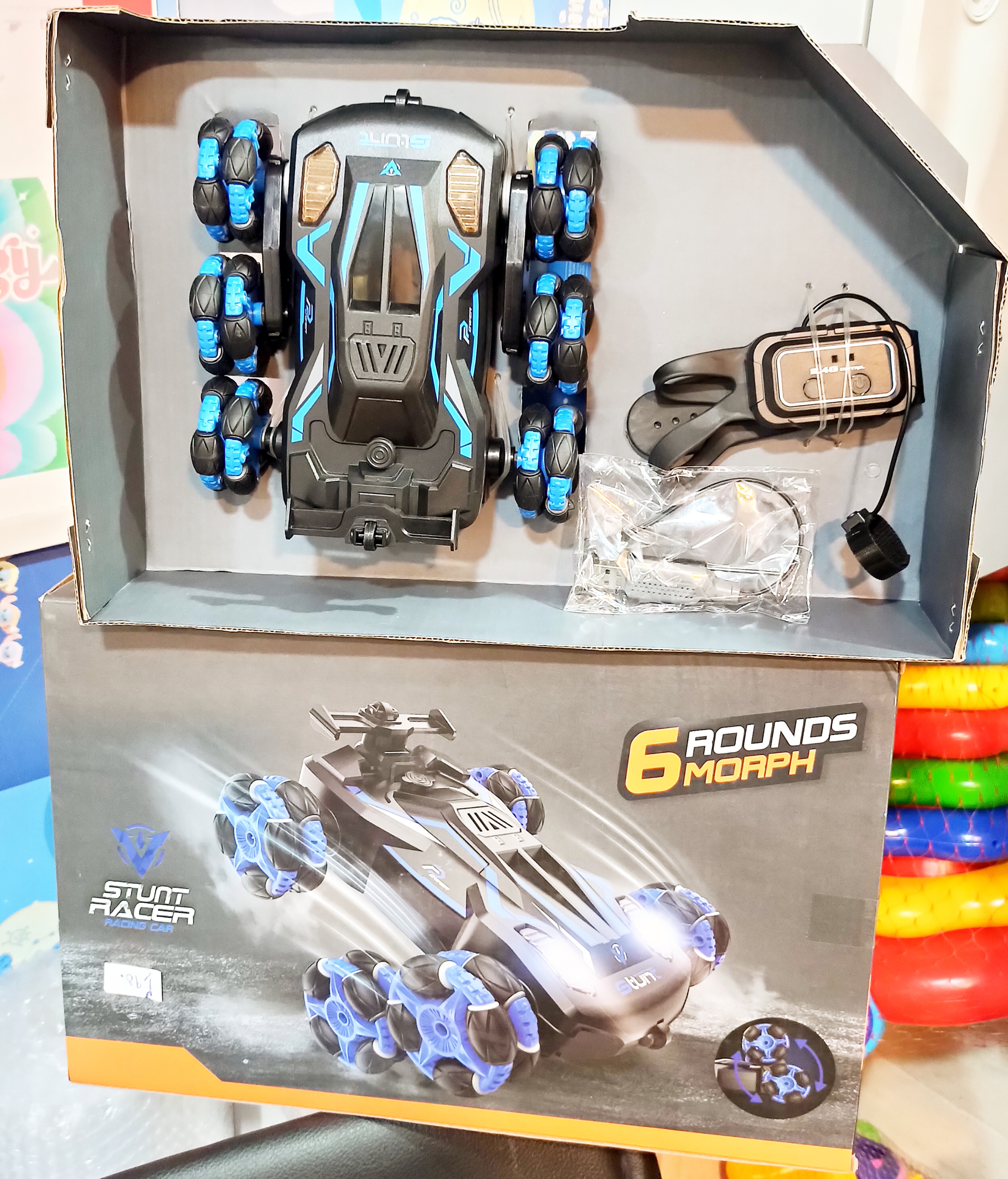 اسباب بازی ماشین کنترل شارژی چرخ کپسولی