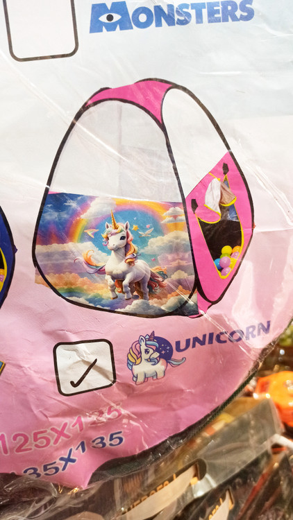 اسباب بازی چادر کودک طرح اسب تک شاخ