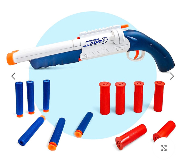 تفنگ دولول پوکه پران اسباب بازی